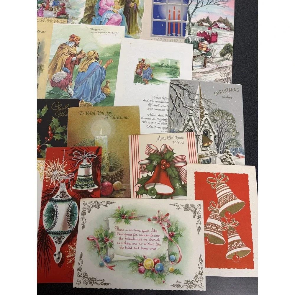 Vintage Retro Christmas Cards Fronts ONLY 1950s 1960s Scrapbooking Crafts 50+